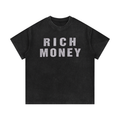 RICH MONEY Mineral Wash Waffle Knit T-Shirt