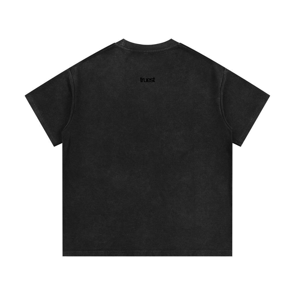 RICH MONEY Mineral Wash Waffle Knit T-Shirt